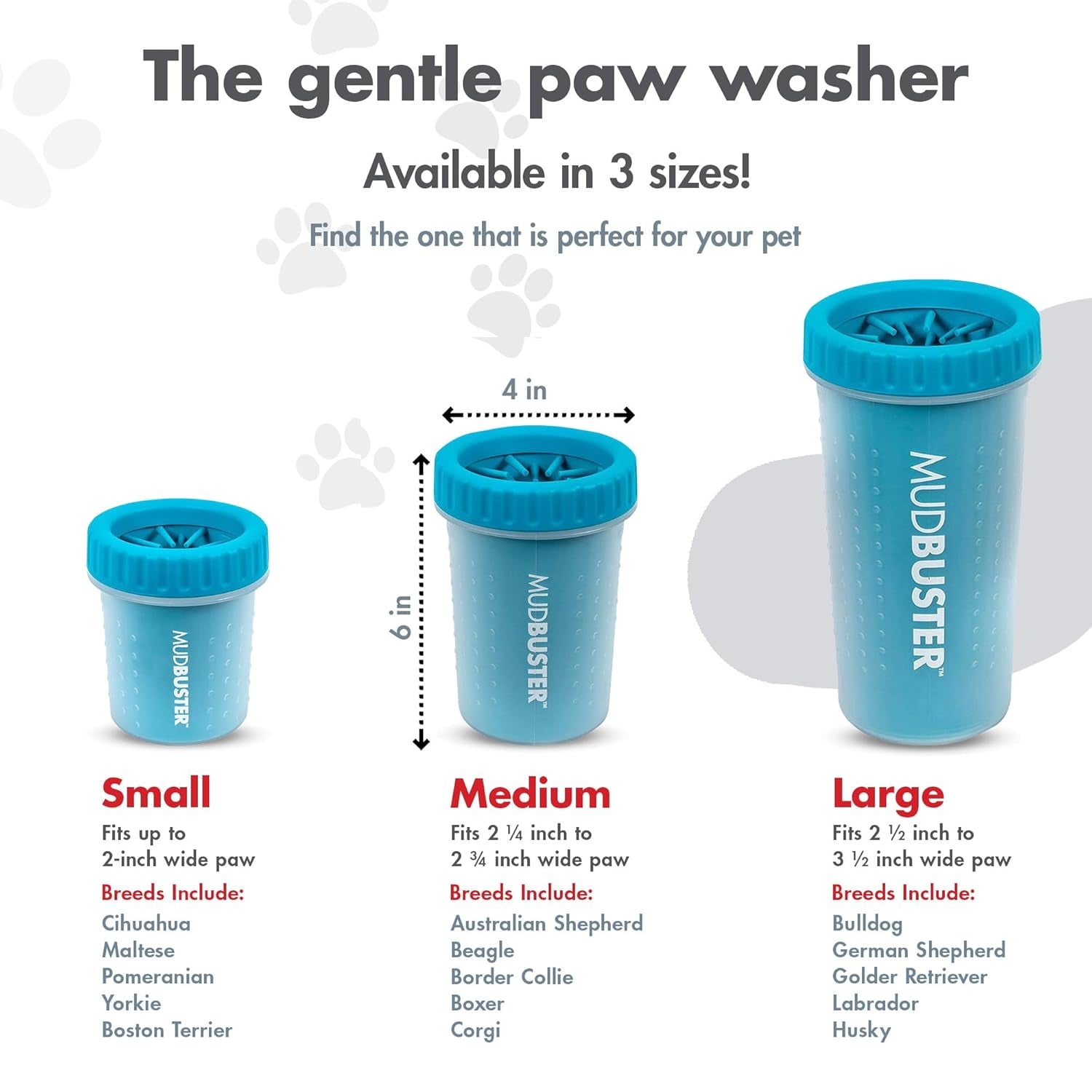 Mudbuster Portable Dog Paw Cleaner, Medium, Blue - Premium Quality Pet Supplies and Accessories